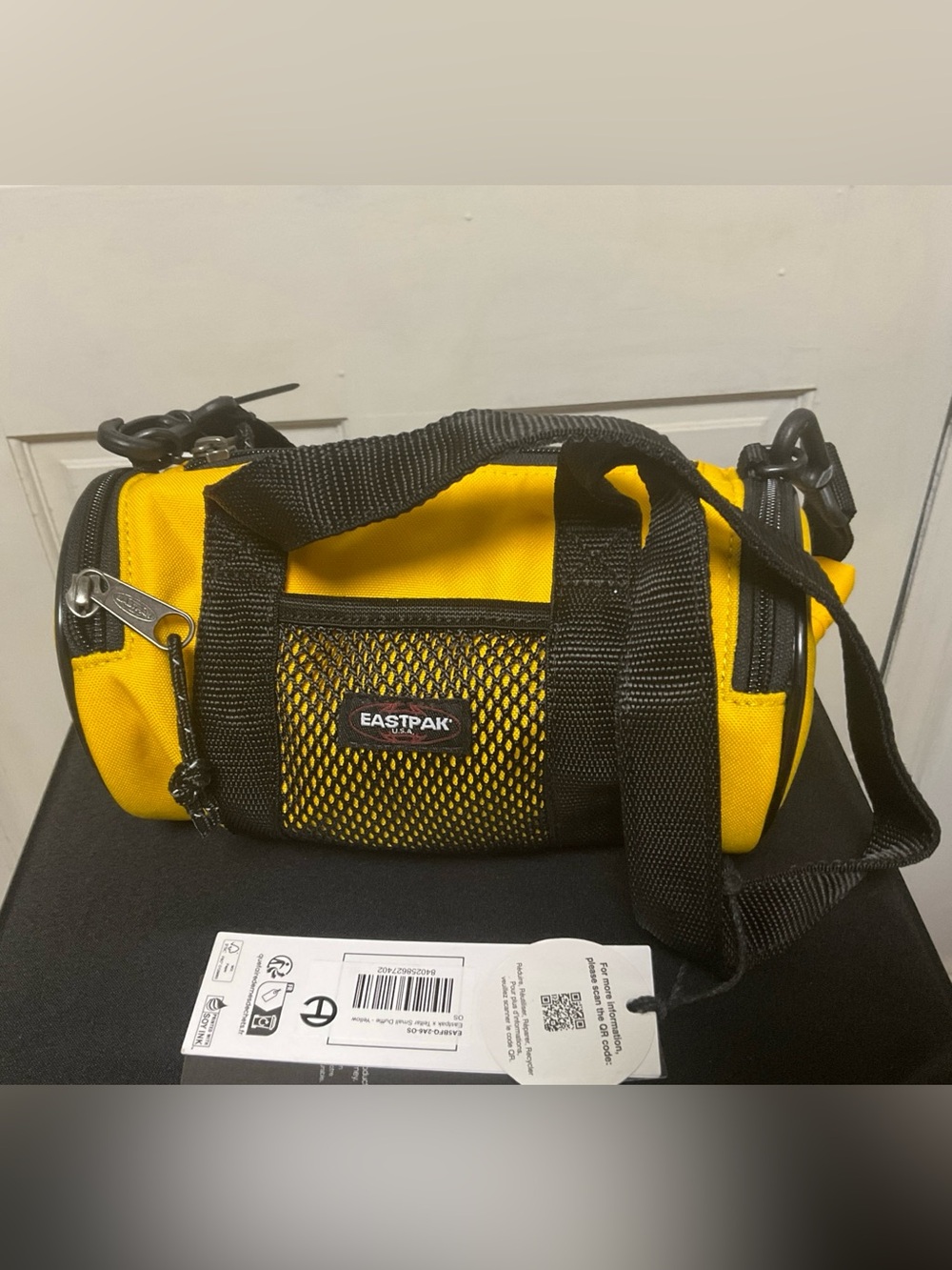 TELFAR Eastpak Yellow and Black Compact Belt Bag with Mesh Pocket